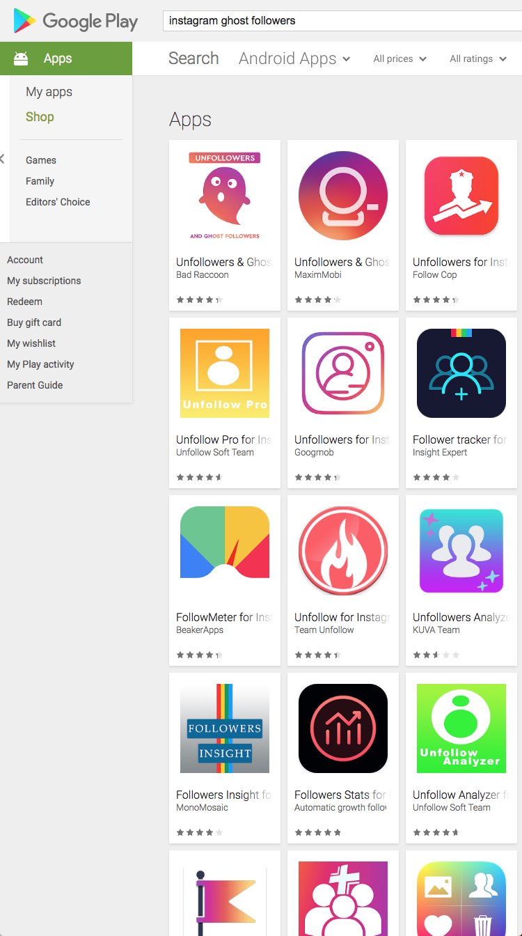 Removing Ghost Followers with Google Play Apps