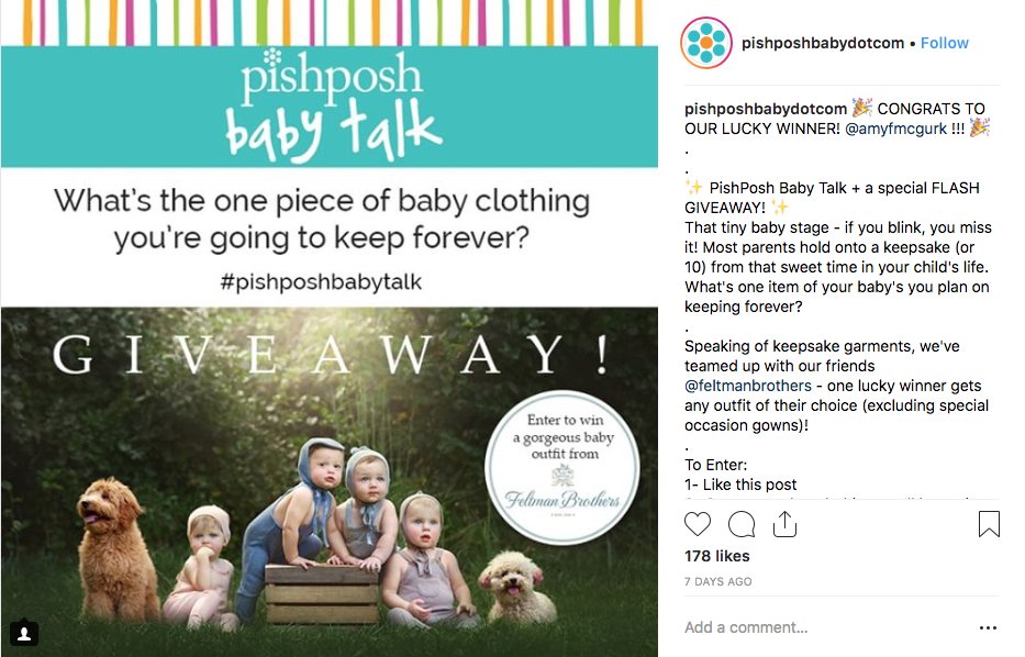Pish Posh Baby Dot Com Instagram Giveaway