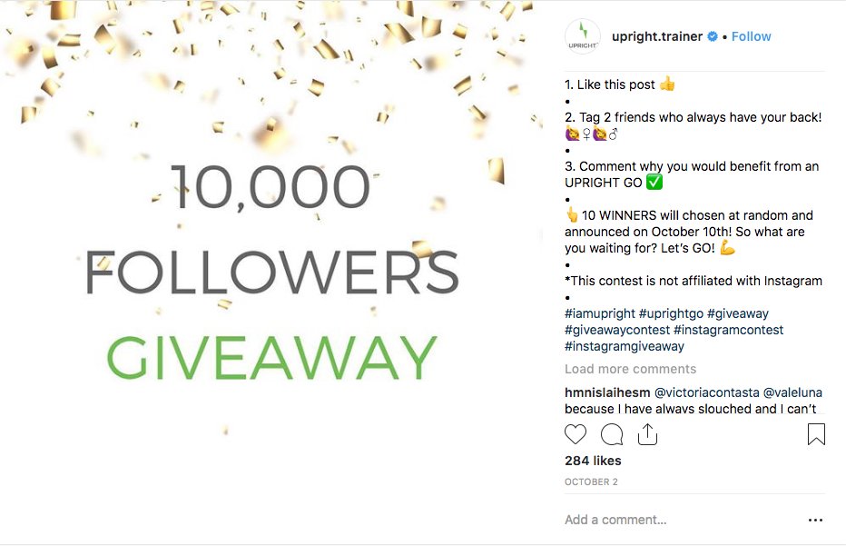 Upright Trainer 10k Follower Instagram Giveaway